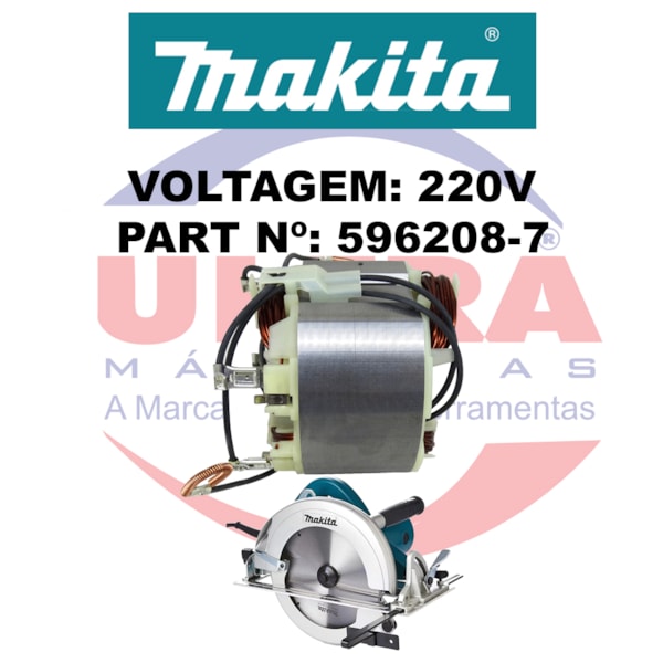 Estator Para Serra Circular 220V 5902B Ref. 596208-7 Makita-2c45a1d8-c9bd-430a-8c0f-2cd007e64dac