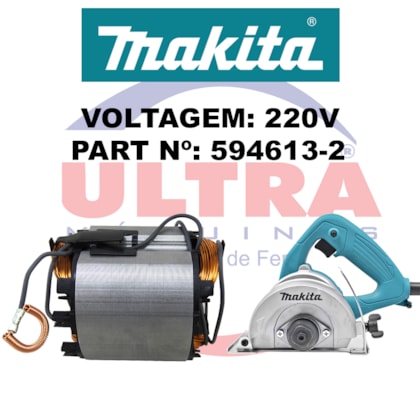 Estator Para Serra Mármore 220V 4100NH3 Ref. 594613-2 Makita-c146230c-b153-4003-b2d8-6e8a1f707a5a