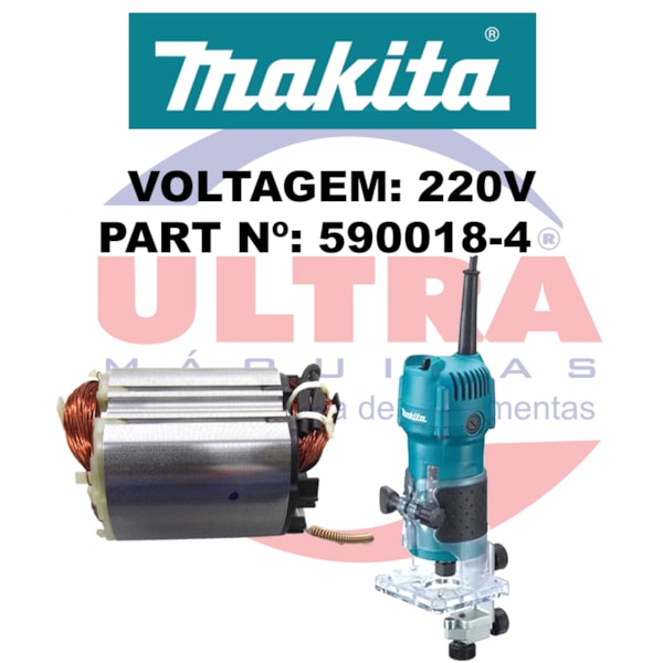 Estator Para Tupia 220V 3709 e 3710 Ref. 590018-4 Makita-f303d6e8-0519-46f9-a46d-81bc3c12eddf