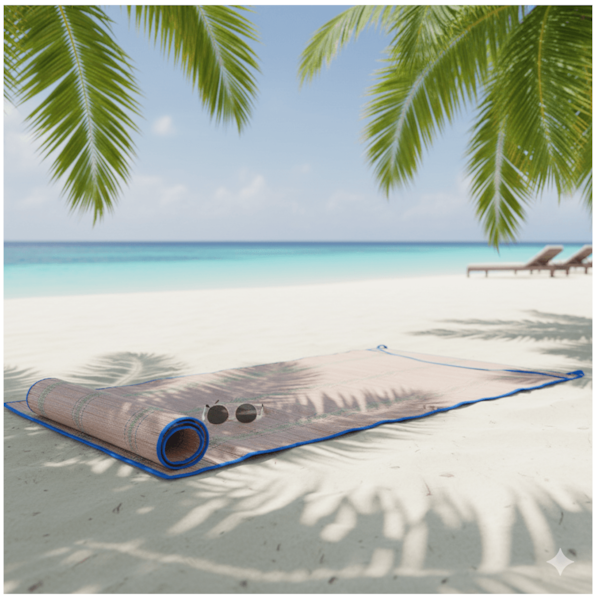 Esteira de Praia 1,80x90cm Palha Natural Cores Sortidas Bel-17d88d0c-9c97-4b59-aacb-4452fb0a7b7c