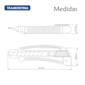 Estilete Profissional 6"Pol. Com Corpo de Dupla Injeção 18mm 43390/302 Tramontina