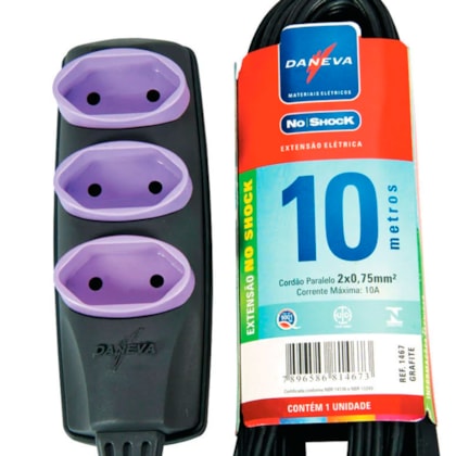 Extensão Elétrica 10 Metros No Shock Daneva-f89cee62-c5e0-4313-9022-7627203f1587