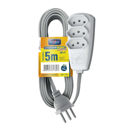 Extensão Sort PP 3X0,75 2P+T 10A/250V 5 Metros DN1780 Daneva-7d68bc9b-801f-4ca2-9396-c36f94636602