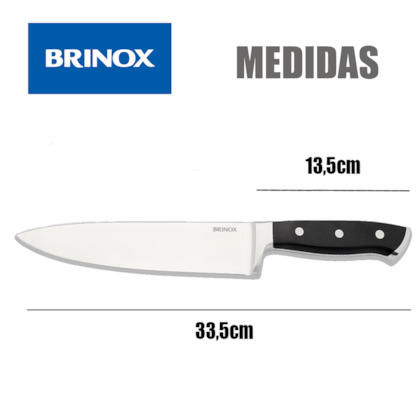 Faca de Cozinha Chef Infinity Stainless Steel 33,5cm Inox 2519/305 Brinox-6b9f4363-4481-4762-80f2-efc088cea344