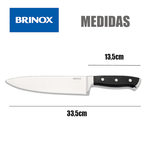 Faca de Cozinha Chef Infinity Stainless Steel 33,5cm Inox 2519/305 Brinox-ce41fe3c-be5d-444d-aa77-9f248705bb85