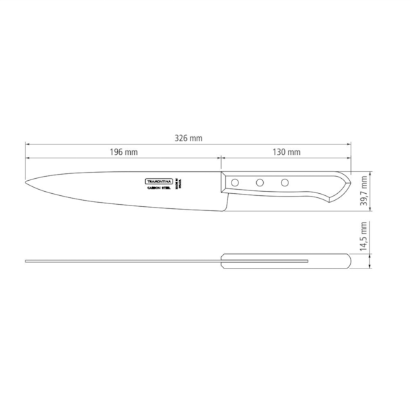Faca Peixeira em Aço Cabo de Madeira 8