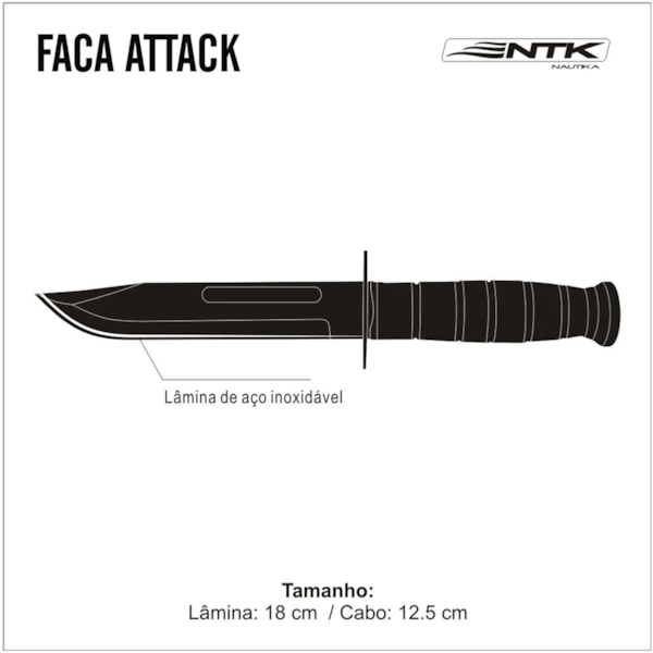 Faca Tática De Caça Attack Em Aço Inoxidável 321100 Nautika-7051474a-593a-4262-8aa0-a85ed7162553