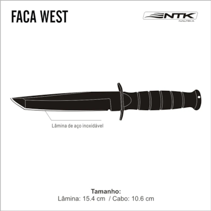 Faca Tática de Caça West em Aço Inoxidável 321220 Nautika-62b99070-9fcb-4608-894e-3375d0444cdc