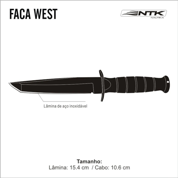 Faca Tática de Caça West em Aço Inoxidável 321220 Nautika-9a43da1c-e014-4d96-ad2f-f1e0339bc0d4