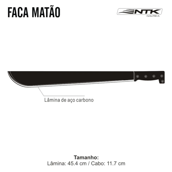 Facão De Caça Matão em Aço Carbono Camping Pesca 321260 Nautika-a81bf9ad-e518-4a79-bf47-5ac9059100ba