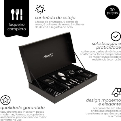 Faqueiro 30 Peças AT30J Inox 6746 Mimo Style-59748939-2de2-4899-afa7-b34d5ff8ed3d