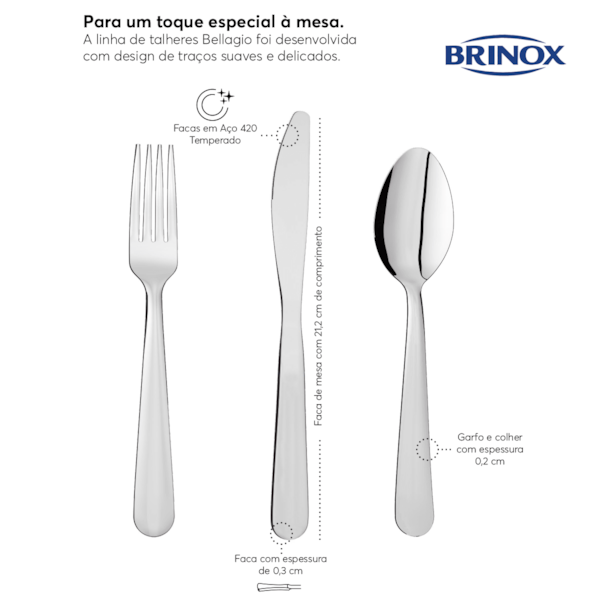 Faqueiro Bellagio Inox 24 Pçs 5103/102 Brinox-57f3bf2b-1be7-4437-9e13-544c8112ca46