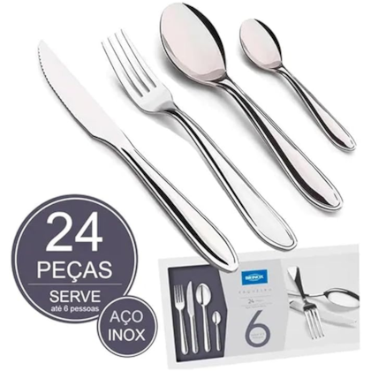 Faqueiro Brinox Lyon 24 Peças Inox 5101/102 BRINOX-9e5f7bae-ec40-4547-a342-120601f6693a