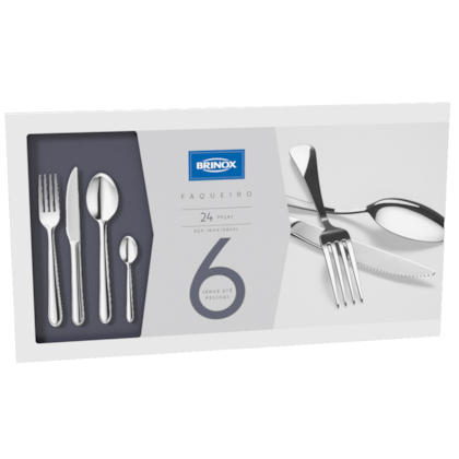 Faqueiro Brinox Lyon 24 Peças Inox 5101/102 BRINOX-f0365c52-cf0b-4090-8473-e0fc23eb1cfc