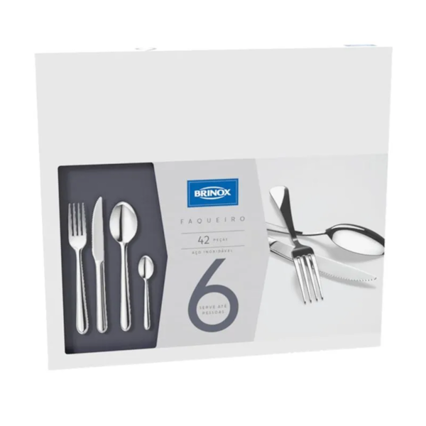 Faqueiro Lyon 42 Peças Inox - 5101/118 Brinox -4bc170a4-f833-47b3-9aea-e690e9cf4d94