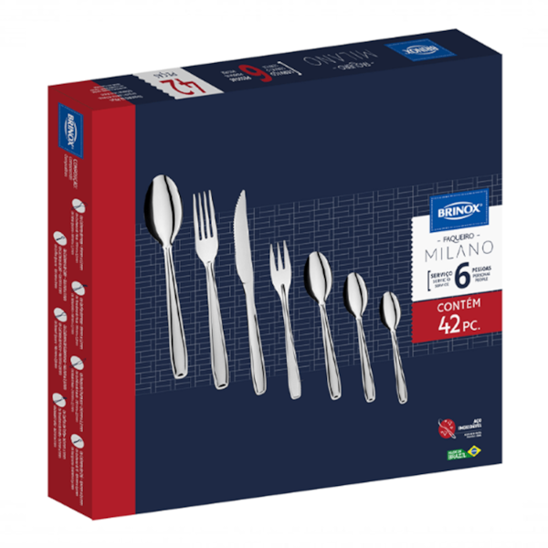 Faqueiro Milano Inox com 42 Pçs 5123/118 Brinox-37a1704a-f4dc-4f7d-bcbe-1f971ffc61a7