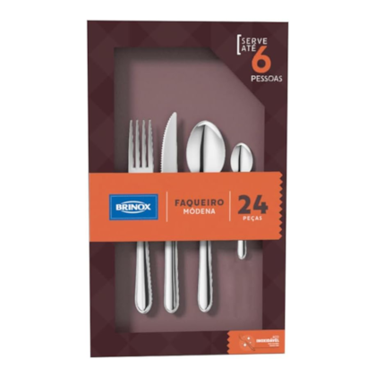 Faqueiro Módena 24 Peças Compacto Inox - 5119/142 Brinox -cc4d7ac3-4b90-4da6-bcf6-7c5012779857