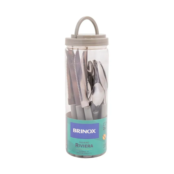 Faqueiro Riviera 24 pçs Cinza 6025/732 - Brinox-5307ebc6-41b9-40ab-891b-5d7fea7ce5cb