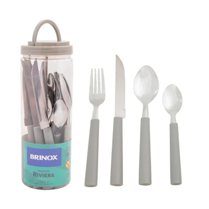 Faqueiro Riviera 24 pçs Cinza 6025/732 - Brinox-1ea4f77f-269e-490d-b7c6-10efa249a7fc