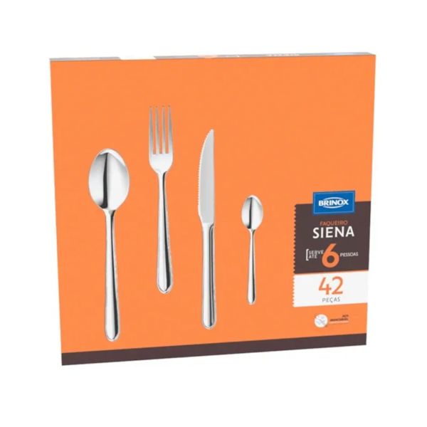 Faqueiro Siena 42 Peças Aço Inoxidável - 5109/120 Brinox -243632a0-a094-4415-a3e3-e3570ffc3f1c