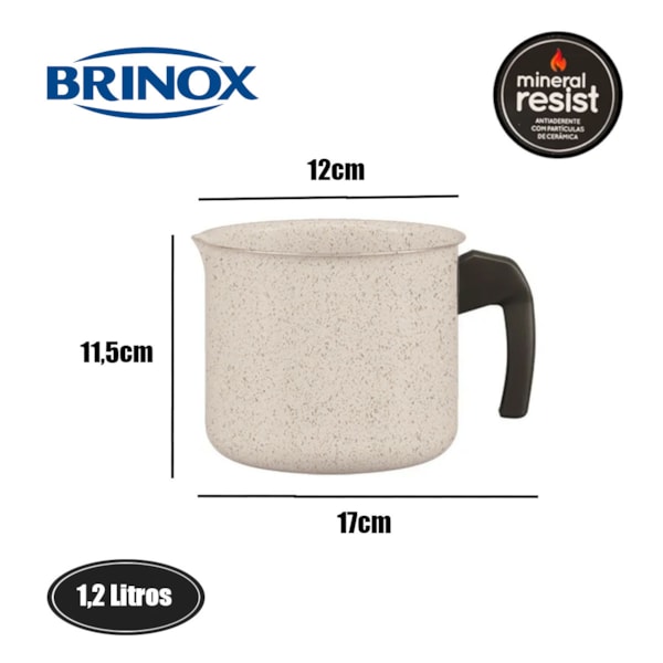 Fervedor Cerâmic Life Suprema Alumínio 12cm 1,2L Vanilla 7244/366 Brinox-40ddd0df-2542-4aae-b466-1dcb75040547