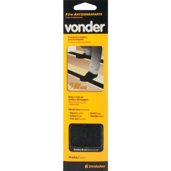 Fita antiderrapante preta com 6 peças Vonder-c8d03e89-fdc7-468b-9c41-06a180591522