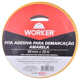 Fita Demarcação Amarela 48mm x 30m - 342688 Worker 