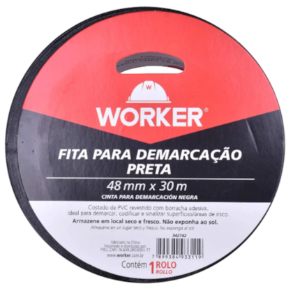 Fita Demarcação Preta 48mmx30m - 342726 Worker -fcdd66fd-20e8-4ad5-ab86-aaf949eeb554