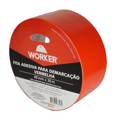 Fita Demarcação Vermelha 48mmx30m - 342726 Worker -ea202642-39ad-4c21-9e12-98e887fbc70c