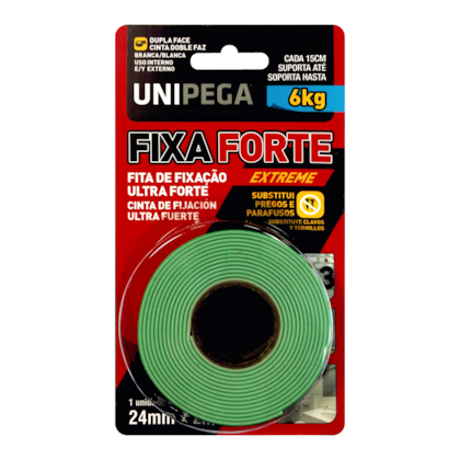 Fita Dupla Face 24mm 2m Fixa Forte Extreme EXP0535.0002 Unipega