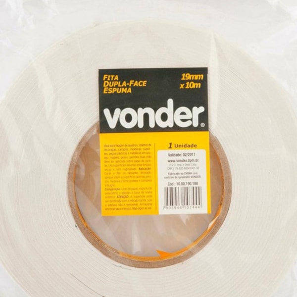 Fita Dupla Face de Espuma 19mmx10M Vonder-19a45036-18c0-4775-821a-c22a4e0e69bf