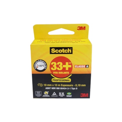 Fita Isolante 19MMx10M Profissional Scotch 33+ 3M