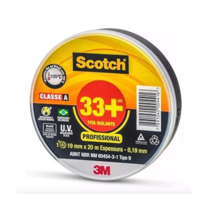 Fita Isolante 19MMx20M Profissional Scotch 33+ 3M