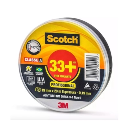 Fita Isolante 19MMx20M Profissional Scotch 33+ 3M-f13e7064-eb1f-4fbc-a823-8d09af43f009