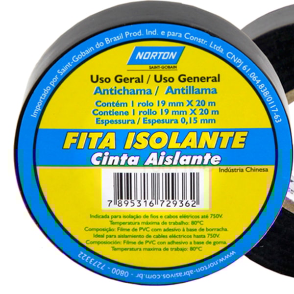 Fita Isolante Classic Para Fios e Cabos 19mmX20m 78072729969 Norton-8318114a-3ee8-4c39-9895-f4a090091516