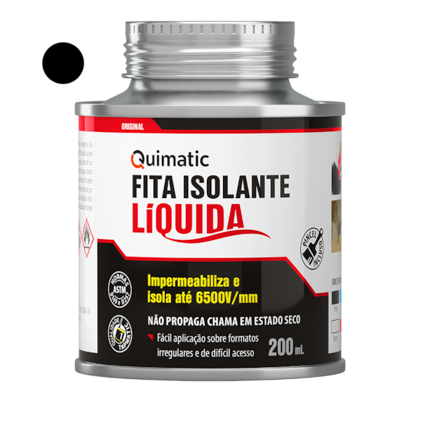 Fita Isolante Líquida 200 mL (Preta) BD1 Quimatic -32a557e0-b16f-4e03-82a5-8a843b2c8138