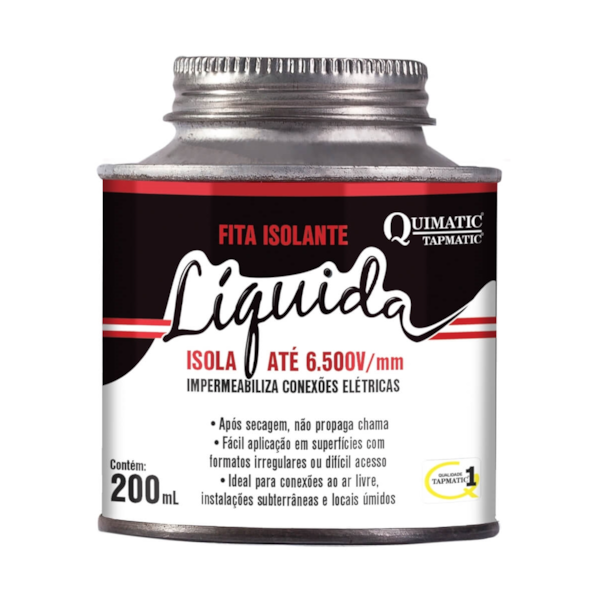 Fita Isolante Líquida 200 mL (Preta) BD1 Quimatic -9bb2a3d2-8842-4777-8c55-bd027277e1e9