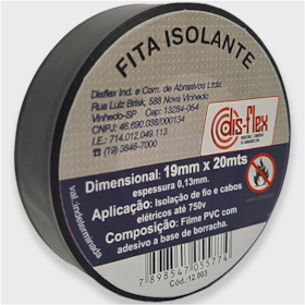 Fita Isolante PVC Anti-Chama 20m 12.003 Disflex