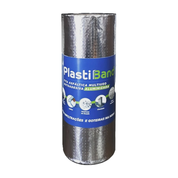 Fita Manta Asfáltica Aluminizada Autoadesiva Multiuso 10m X 30cm PlastBand 021 DPlastic-e9362e7f-c673-43ce-ab0c-1ae4443d2993