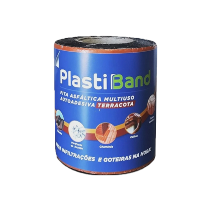 Fita Manta Asfáltica TerraCota Autoadesiva Multiuso 10m X 15cm PlastBand 002 DPlastic