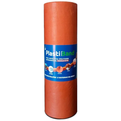 Fita Manta Asfáltica TerraCota Autoadesiva Multiuso 10m X 60cm PlastBand PRD01713 DPlastic