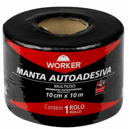 Fita Manta Autoadesiva Alumínio 10cmx10m - 343064 Worker-f64d8ddf-2f6d-4ce7-b754-e07adc80ee36