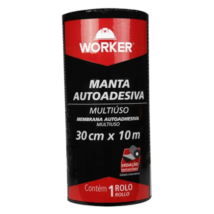 Fita Manta Autoadesiva Alumínio 30cmx10m - 460117 Worker-786945ba-6f63-4214-8777-0324d45d38b1