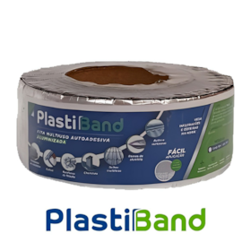 Fita Manta Multiuso Aluminizada Autoadesiva 10m x 5cm PlastiBand 014 DPlastic