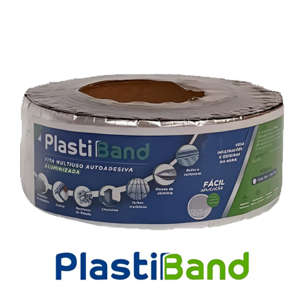 Fita Manta Multiuso Aluminizada Autoadesiva 10m x 5cm PlastiBand 014 DPlastic -32c6a5fa-a97c-480f-94a4-37454ca94c14