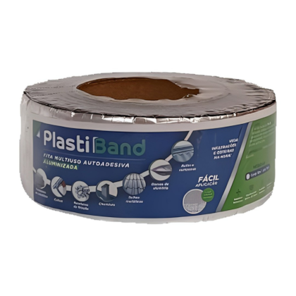 Fita Manta Multiuso Aluminizada Autoadesiva 10m x 5cm PlastiBand 014 DPlastic -88cd8163-6a89-4ab7-8e03-ea565eda60d7