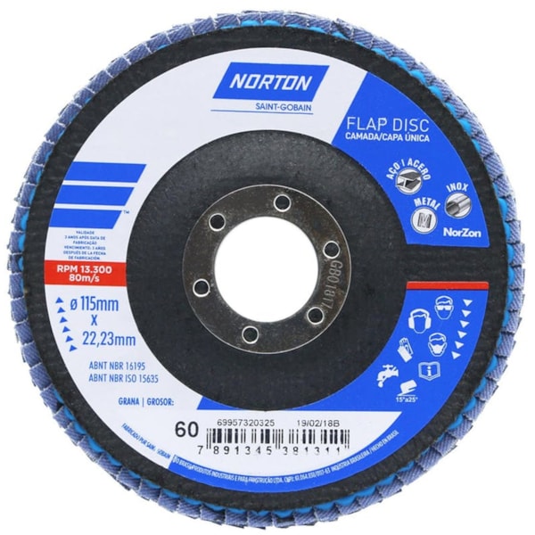 FLAP DISC 115X22 GR60 CLASSIC CAMADA UNICA-fd35cac2-5966-4c85-8876-0f84ebf901a6