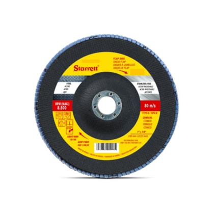 FLAP DISC 180X22 GR120 EM FIBRA/CONICO FDS180-120FC STARRETT