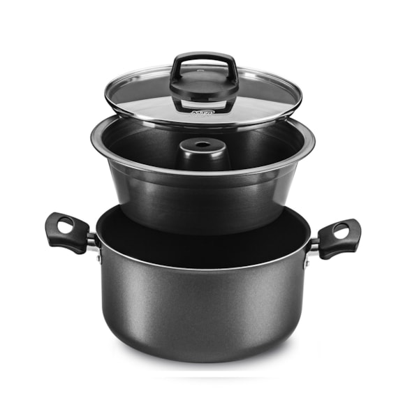 Forma Pudim Banho Maria TVT Grafite 20cm 3,2L 8968 MTA-919049d4-5e93-42df-a363-a68f536049ef