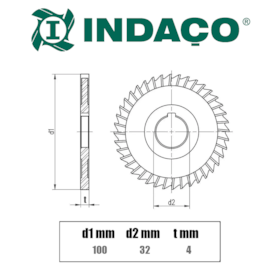 Fresa Circular Dente Reto 100 x 4mm 3 lados 1203 Dentado Extra Fino 211048 Indaço
